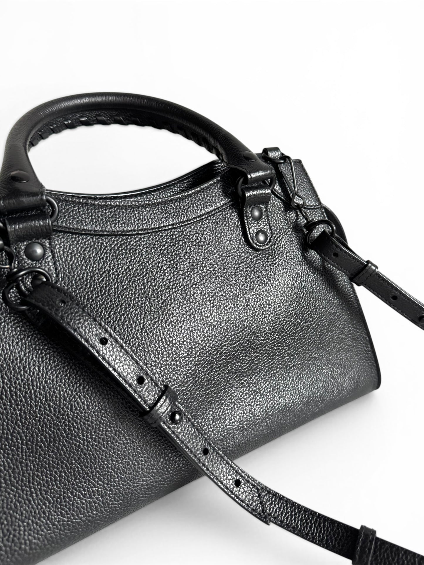 BALENCIAGA Grained Calfskin Neo Classic Black Hardware S City