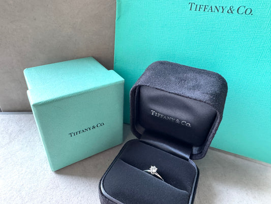 TIFFANY & CO. Solitaire Diamond Engagement Ring With Certificate