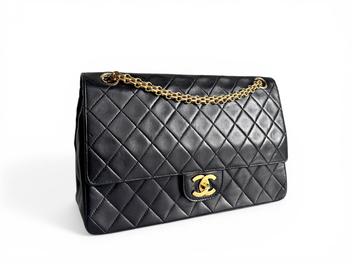CHANEL Lambskin Medium Mademoiselle Double Flap