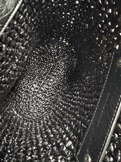 BALENCIAGA Nylon Raffia Le Cagole Small Panier Tote