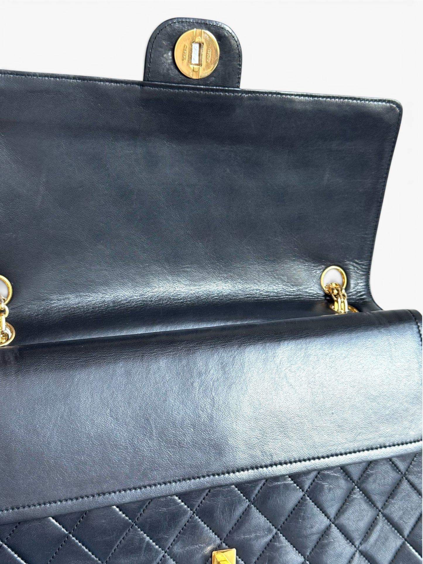 CHANEL Lambskin Medium Mademoiselle Double Flap