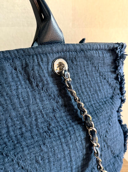 CHANEL Canvas Large Double Face Shopping Tote