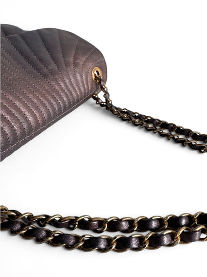 CHANEL Metallic Calfskin Degrade East West Flap