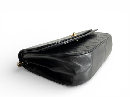 CHANEL Lambskin Half Moon Double Flap Bag