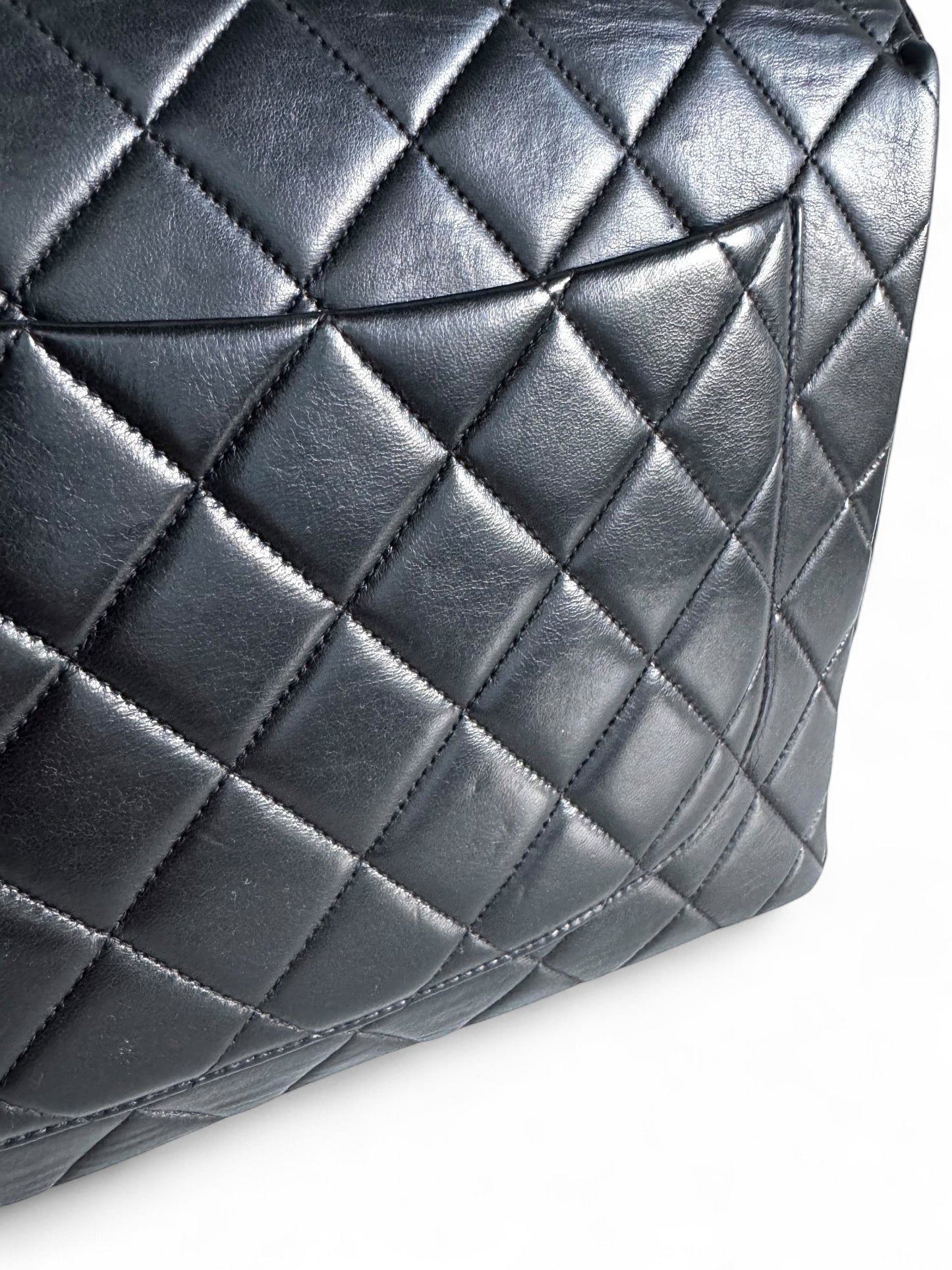 CHANEL Medium Lambskin Matelasse Single Flap Chain Bag