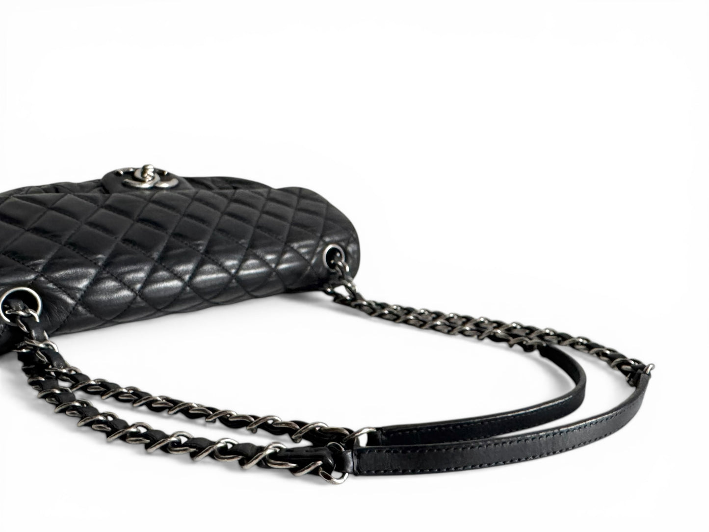 CHANEL Iridescent Lambskin Quilted East West Flap Bag