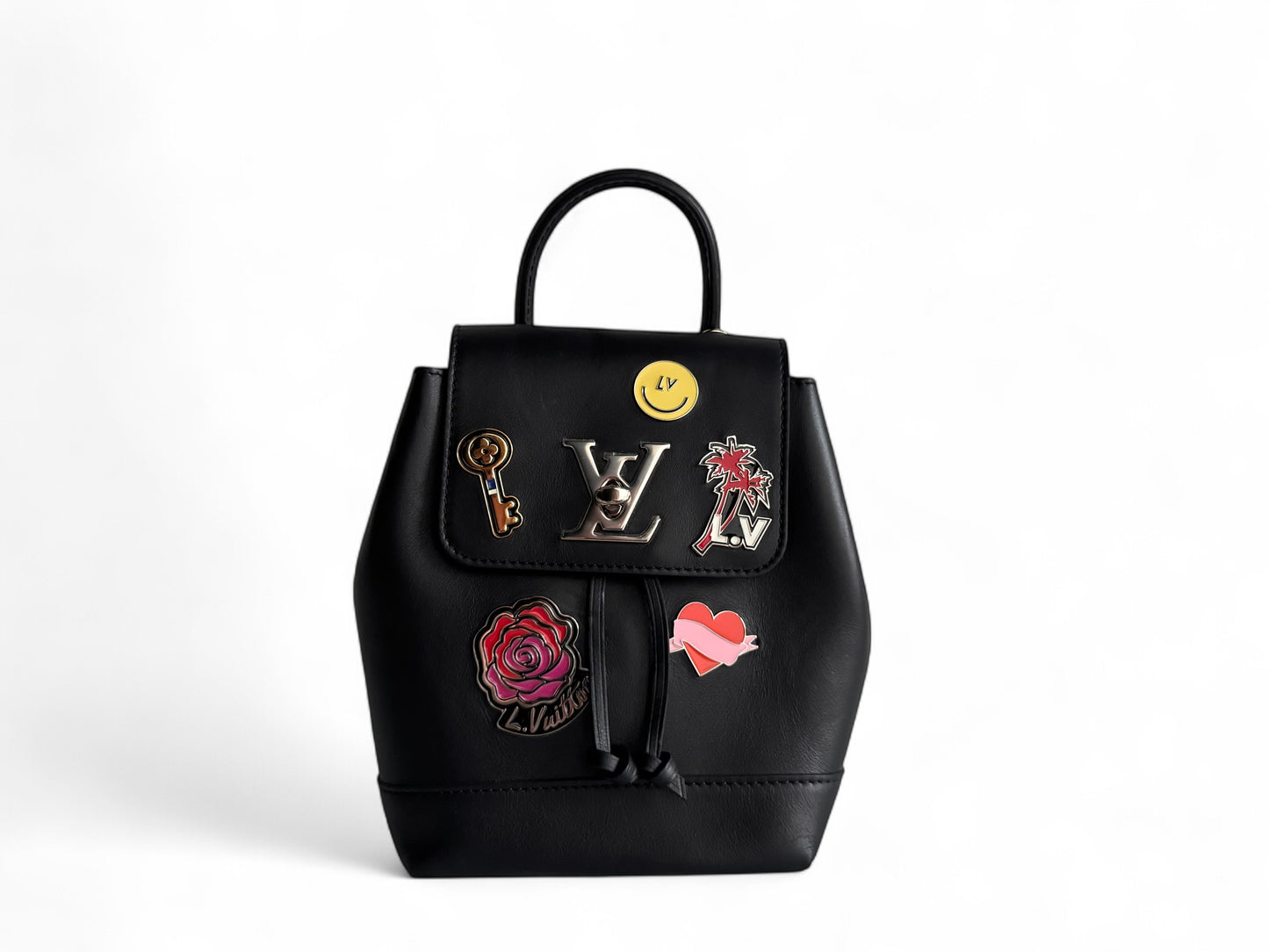 LOUIS VUITTON My Lockme Mini Pins Leather Backpack