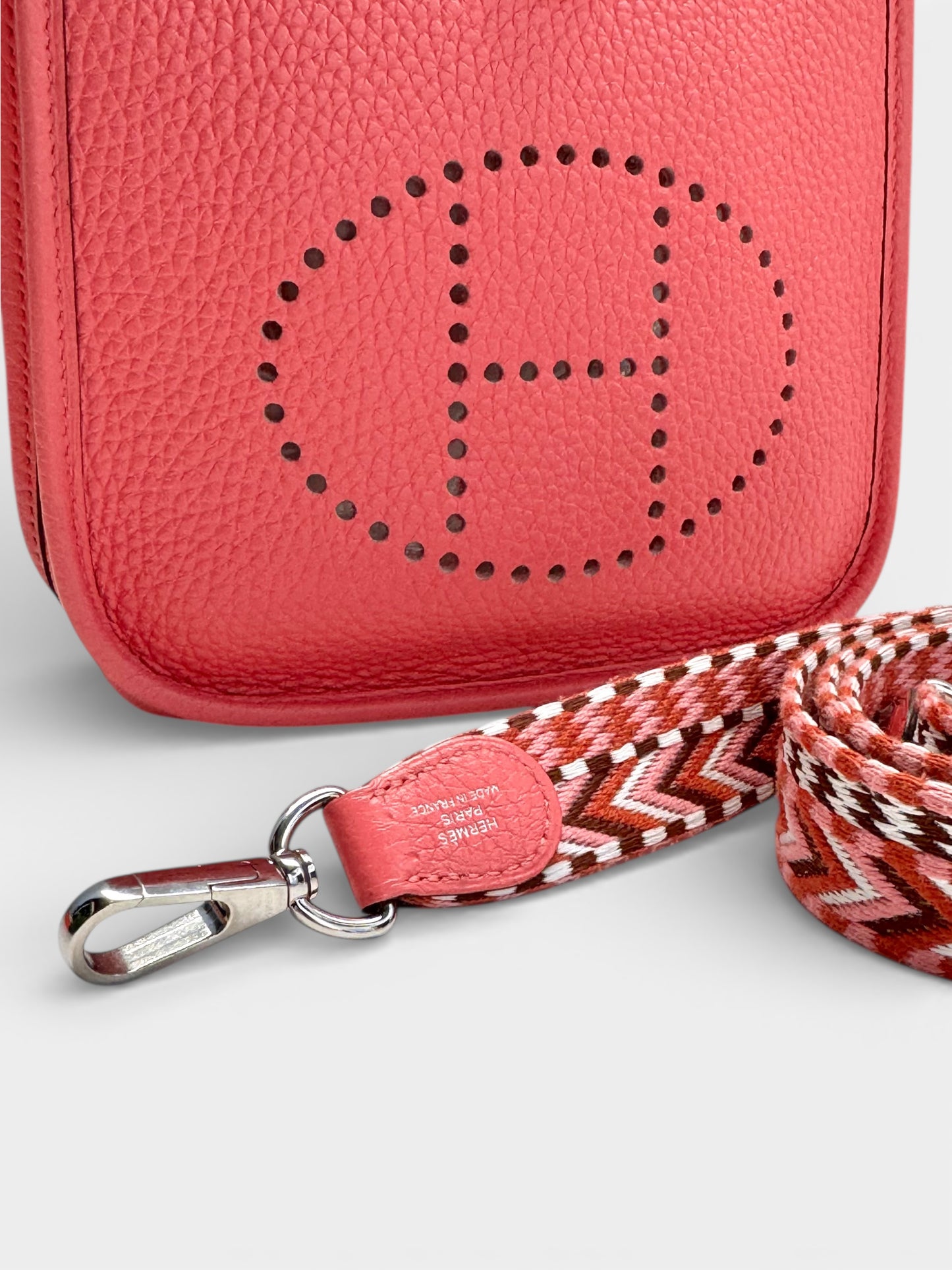 HERMÈS Taurillon Clemence Allegro Evelyne TPM Rose Tasche