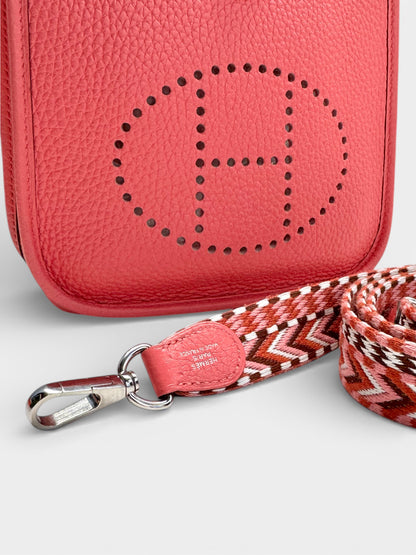 HERMÈS Taurillon Clemence Allegro Evelyne TPM Rose Tasche