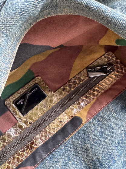 FENDI Denim Snakeskin Mama Baguette