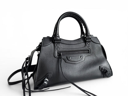 BALENCIAGA Grained Calfskin Neo Classic Black Hardware S City