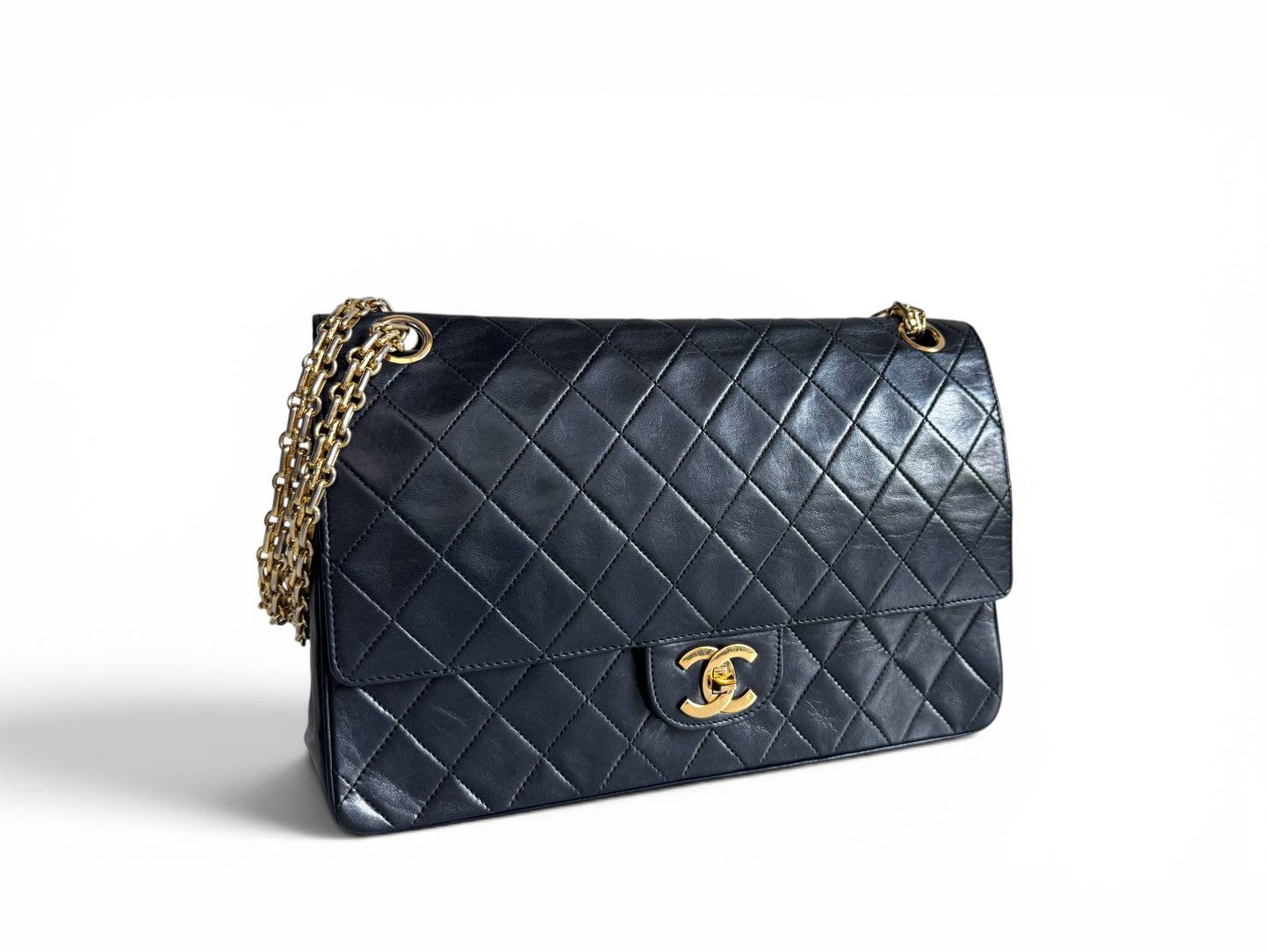 CHANEL Lambskin Medium Mademoiselle Double Flap
