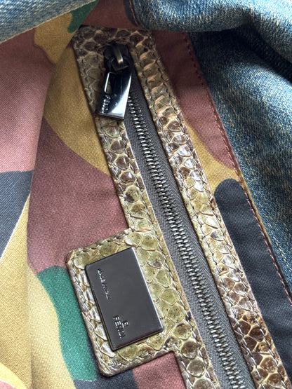 FENDI Denim Snakeskin Mama Baguette