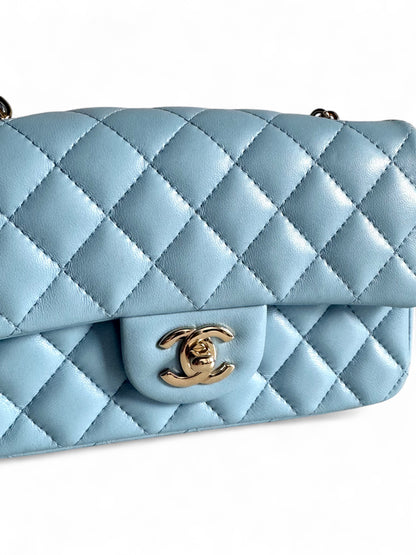 CHANEL Lambskin Quilted Mini Rectangular Flap