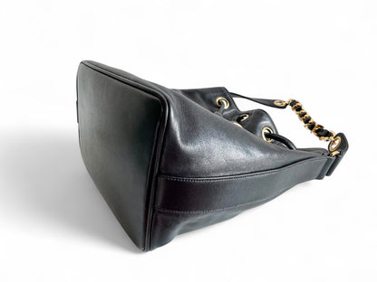 CHANEL Lambskin CC Drawstring Bag