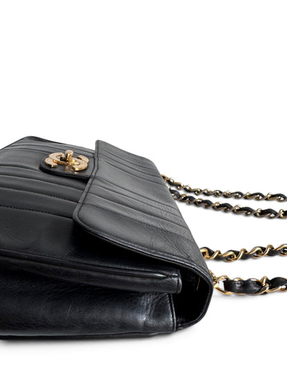 CHANEL Lambskin Vertical Quilt Jumbo Single Flap