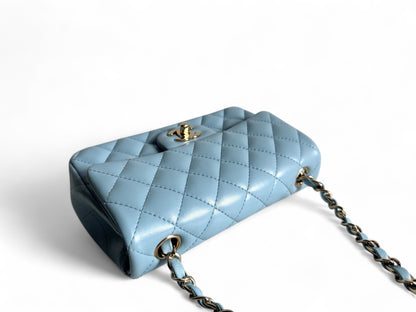 CHANEL Lambskin Quilted Mini Rectangular Flap