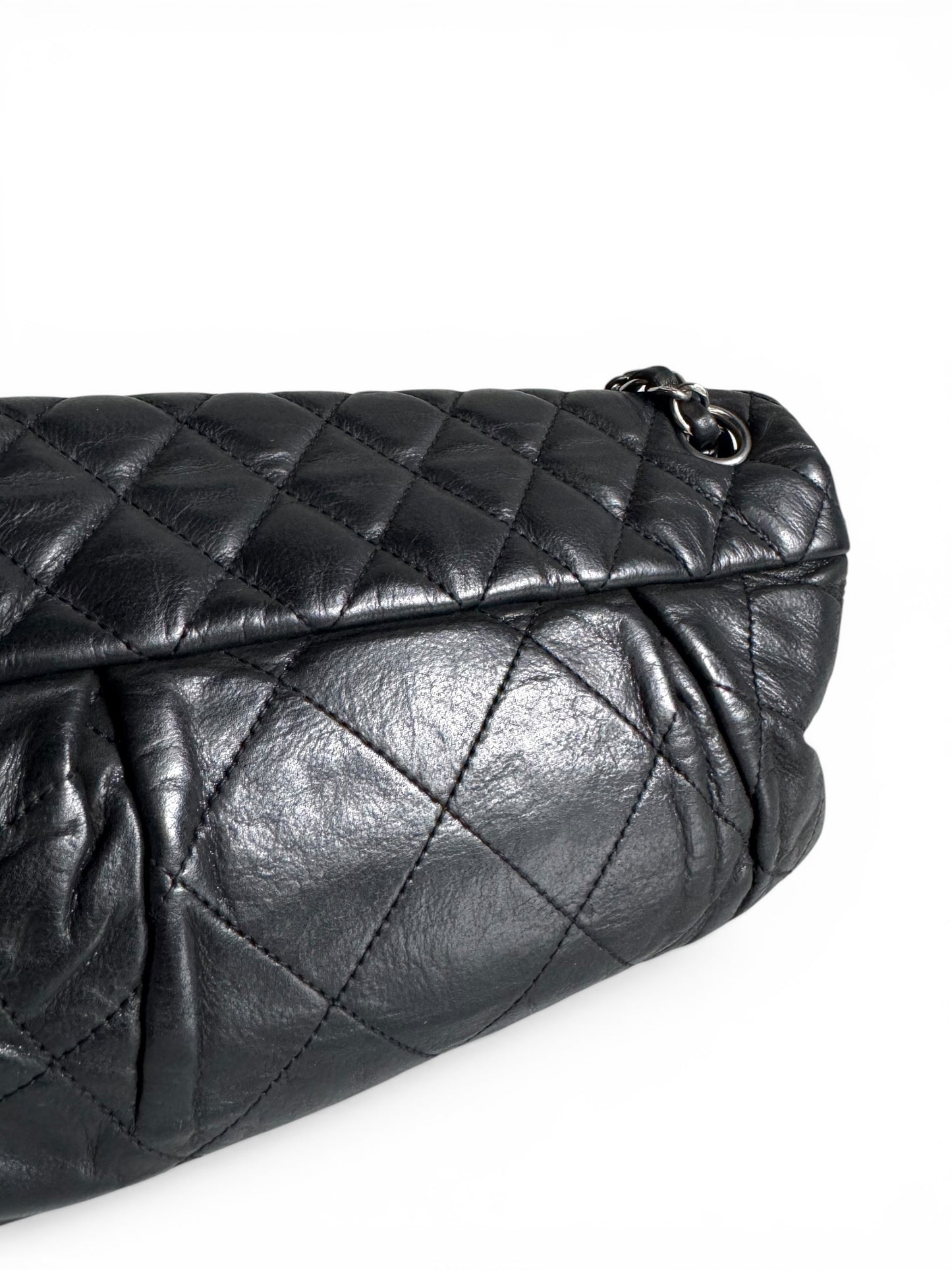 CHANEL Iridescent Lambskin Quilted East West Flap Bag
