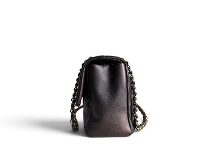 CHANEL Metallic Calfskin Degrade East West Flap