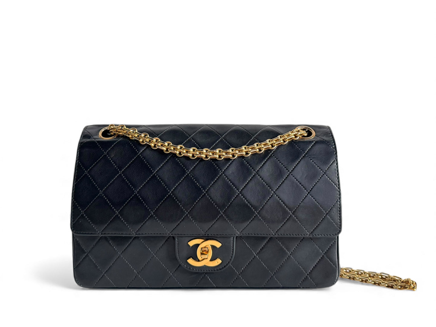 CHANEL Lambskin Medium Mademoiselle Double Flap