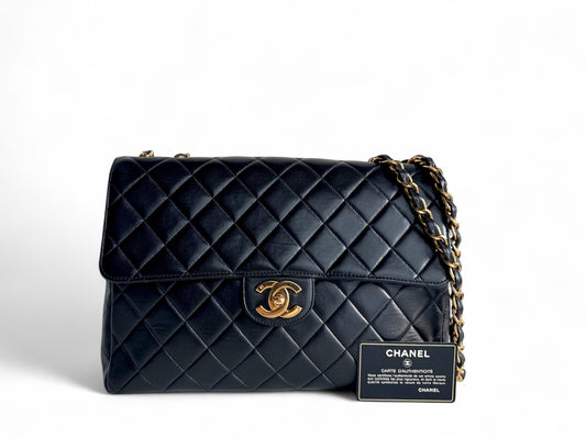 CHANEL Medium Lambskin Matelasse Single Flap Chain Bag