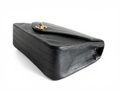 CHANEL Lambskin Half Moon Flap Bag