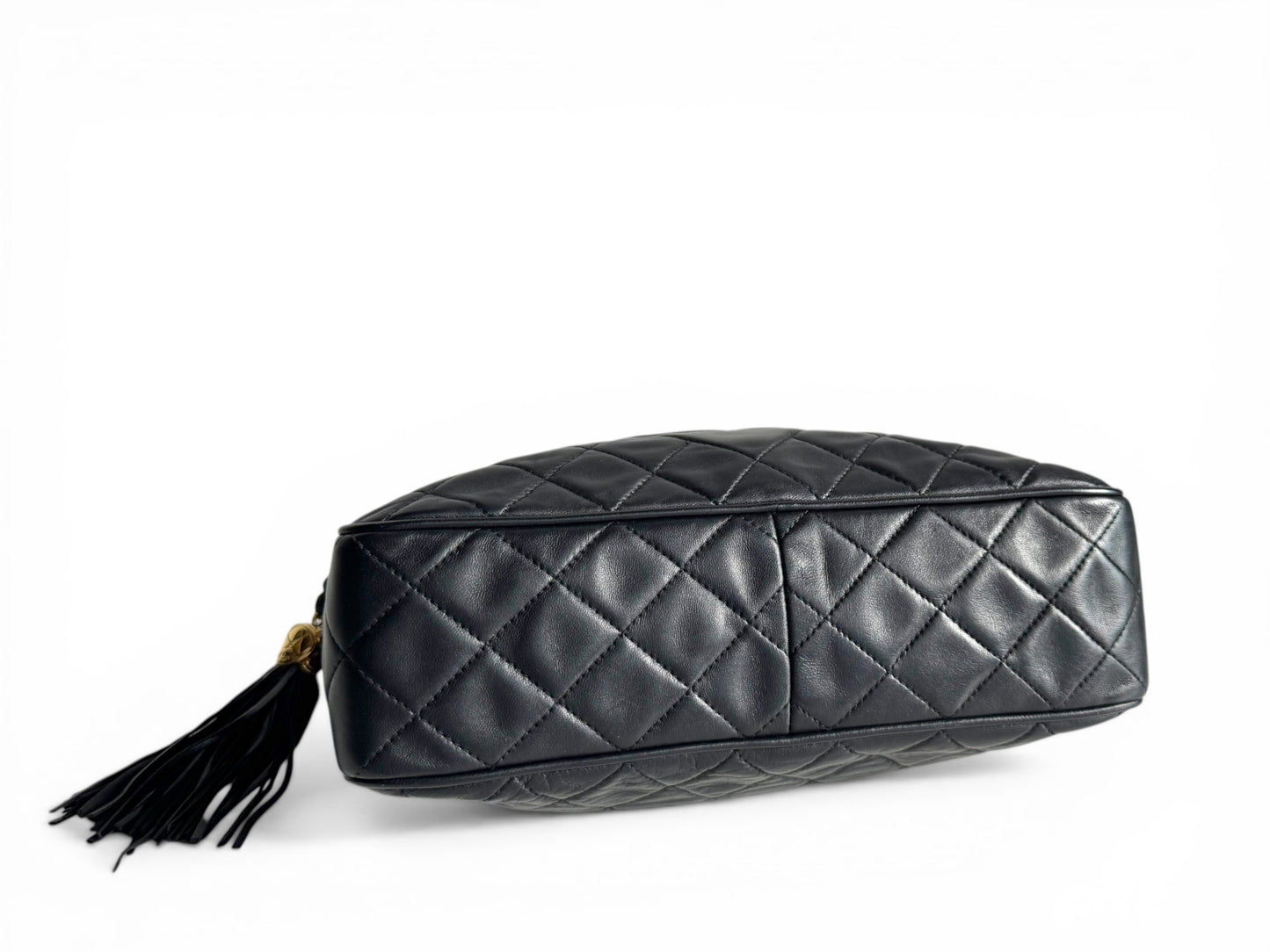 CHANEL Lambskin Quilted CC Tassel Camera Case