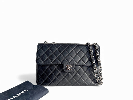 CHANEL Caviar Jumbo Single Flap Bag