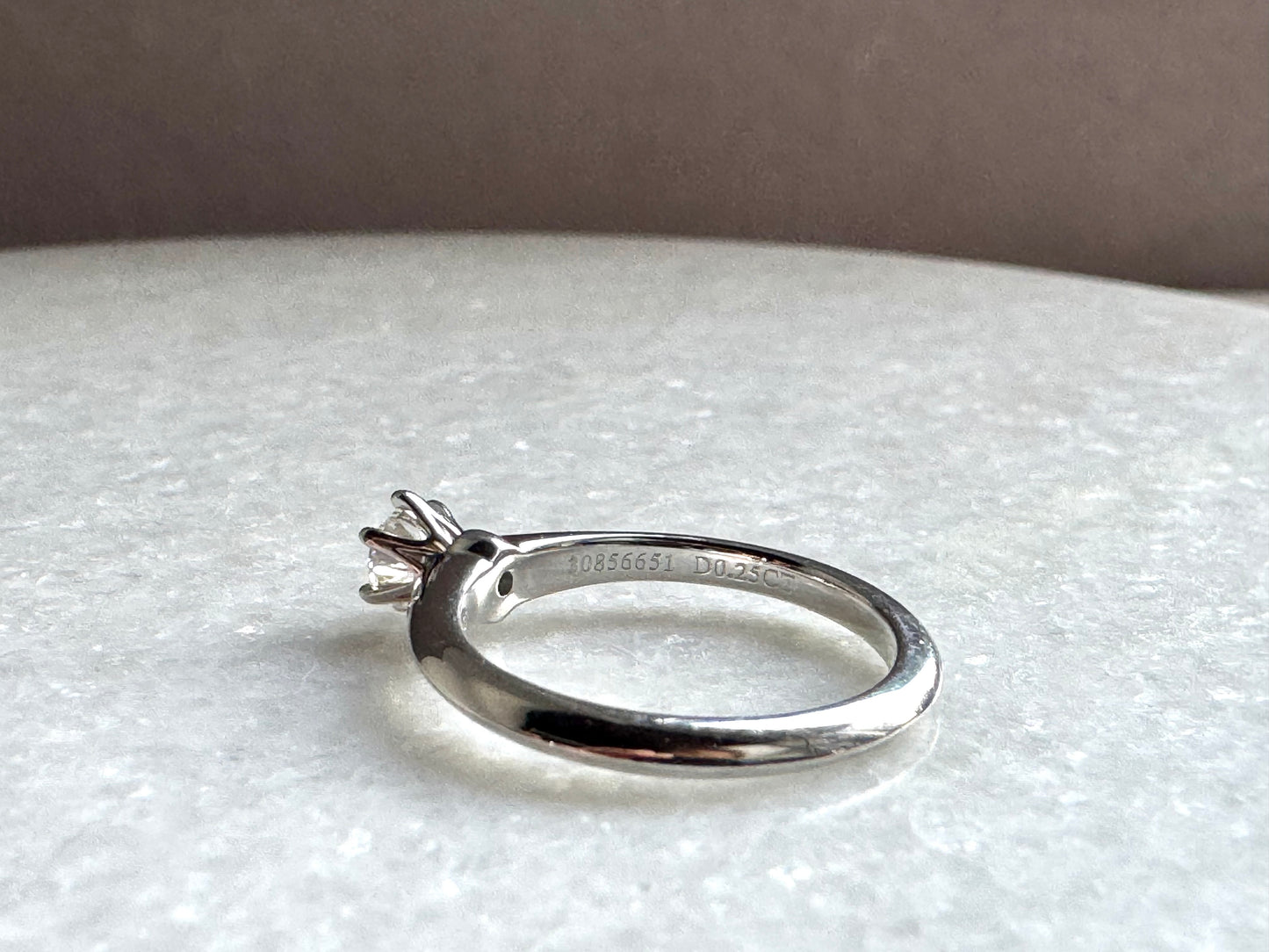 TIFFANY & CO. Solitaire Diamond Engagement Ring With Certificate