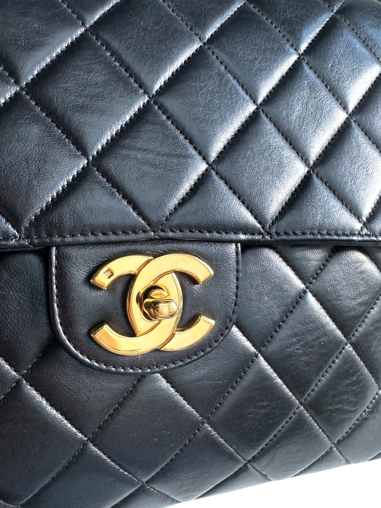 CHANEL Medium Lambskin Matelasse Single Flap Chain Bag