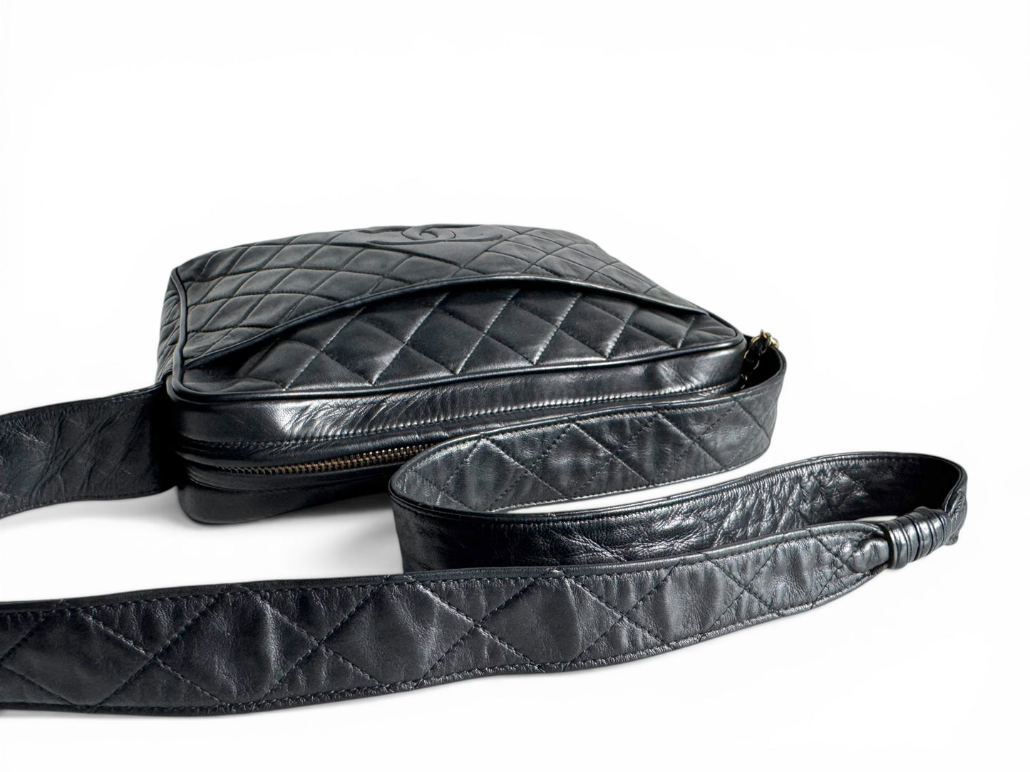 CHANEL Lambskin Quilted CC Tassel Camera Case