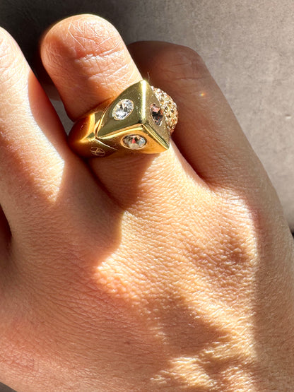 LOUIS VUITTON Crystals Trunkies Ring