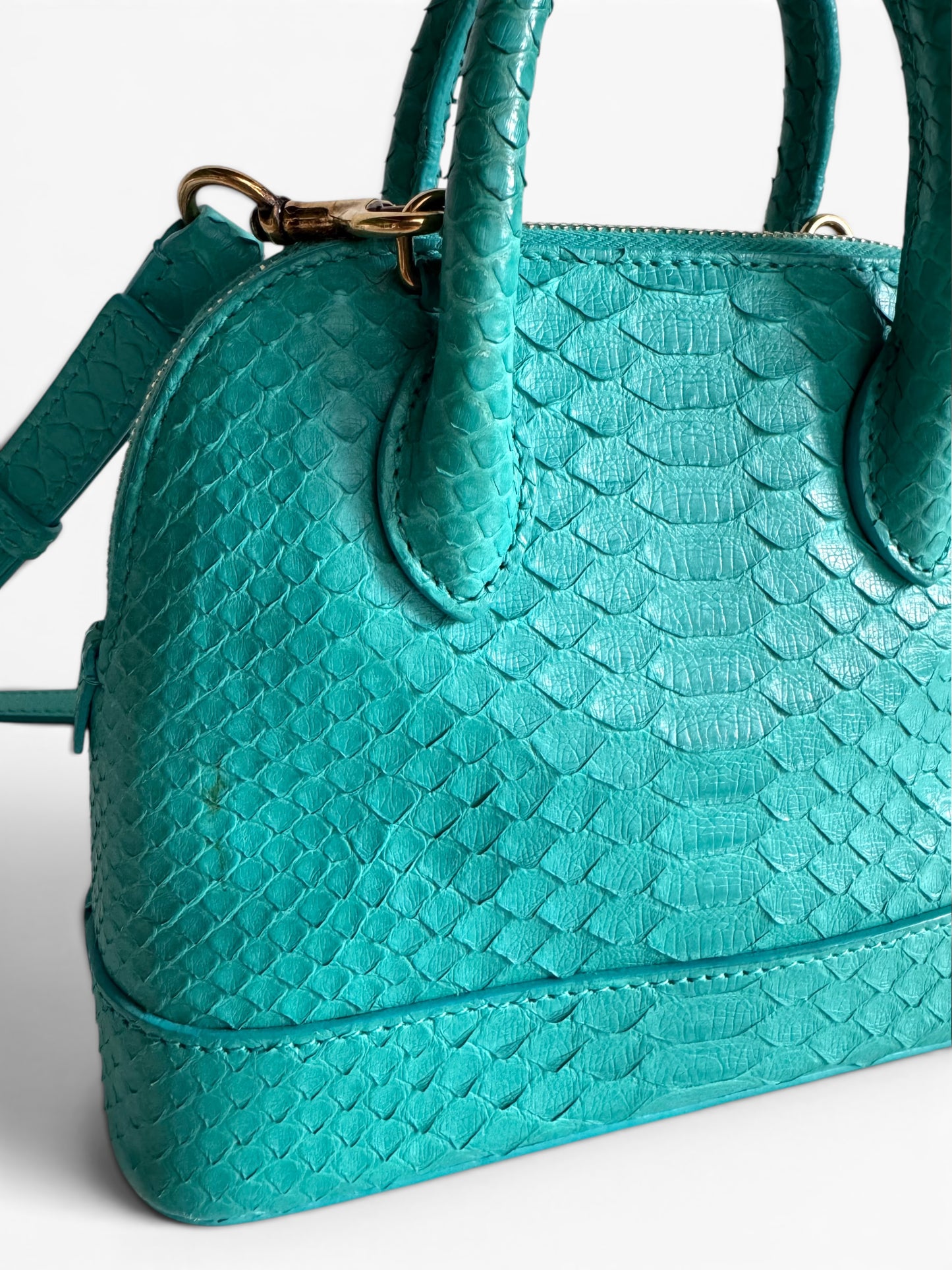 BALENCIAGA Python Ville XXS Top Handle Bag