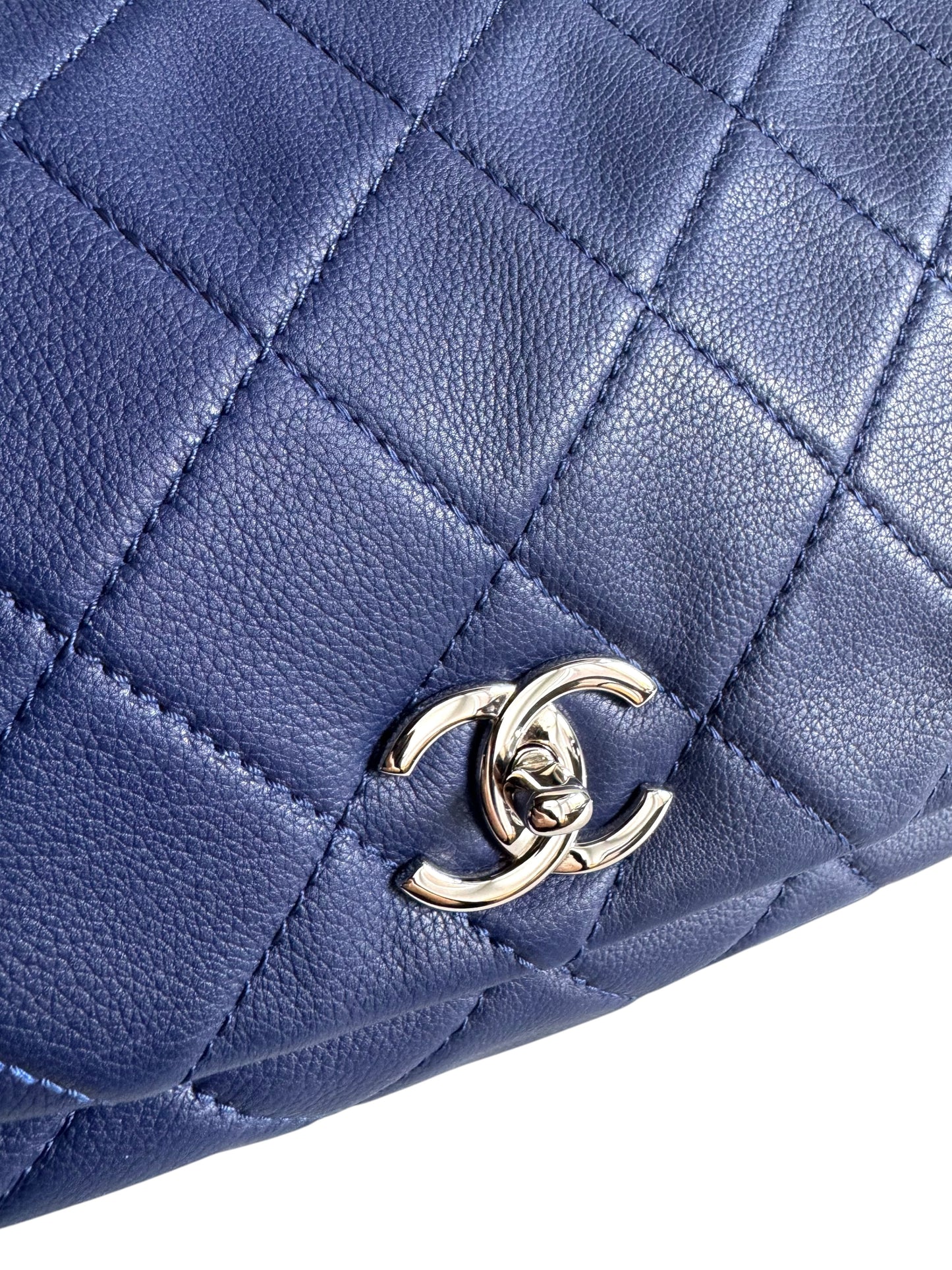 CHANEL Calfskin Quilted CC Curvy Flap