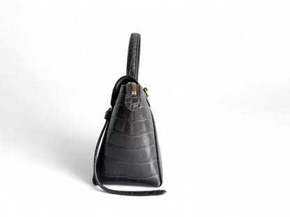 CELINE Calfskin Crocodile Embossed Nano Belt Bag