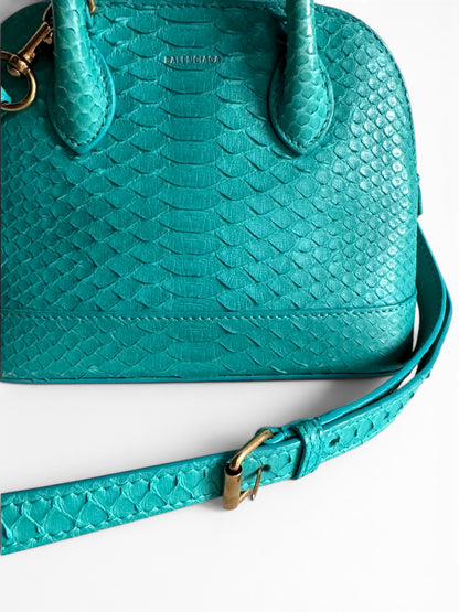 BALENCIAGA Python Ville XXS Top Handle Bag