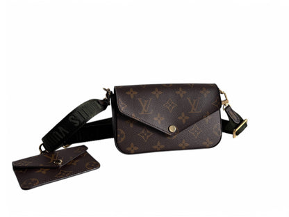 LOUIS VUITTON Monogram Felicie Strap & Go Kaki