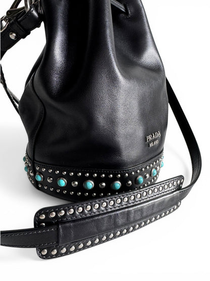 Prada Soft Calf Leather Bucket Bag