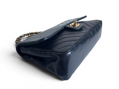 CHANEL Lambskin Chevron Medium Double Flap Bag