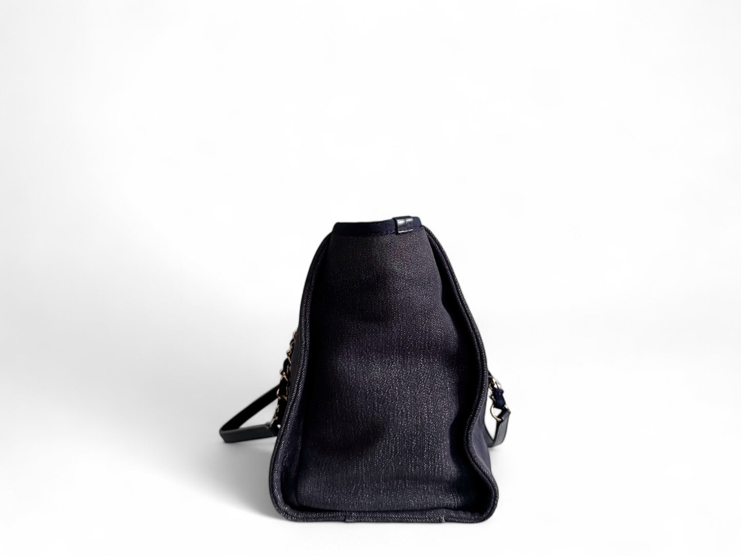 CHANEL Canvas Deauville Small Tote Denim