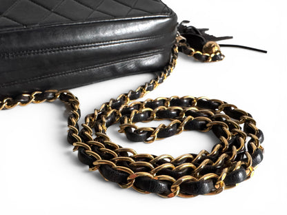 Chanel Lambskin Quilted Flap Camera Tassel Case