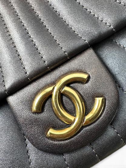 CHANEL Metallic Calfskin Degrade East West Flap