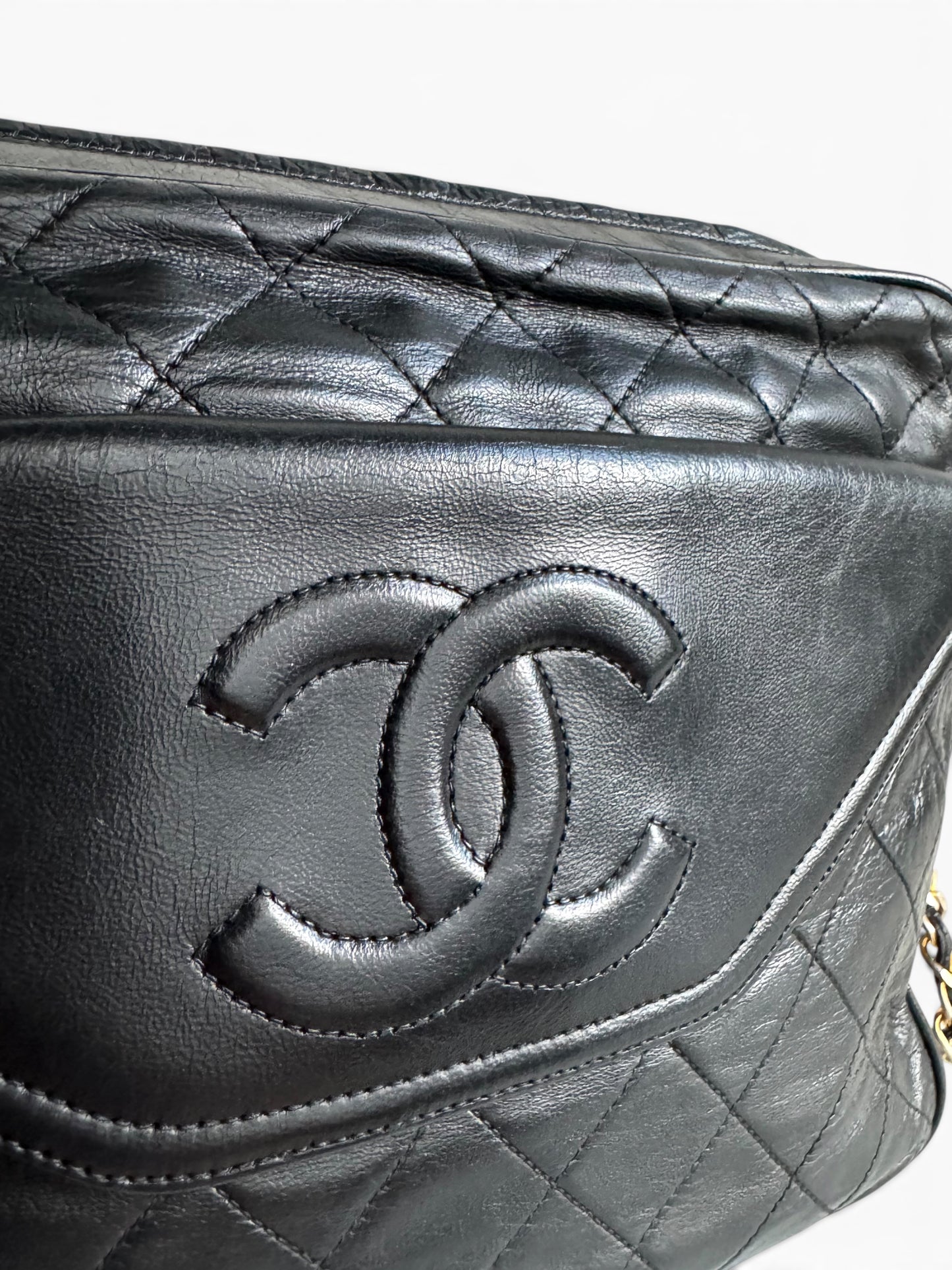 CHANEL Lambskin Quilted Tassel Camera Case