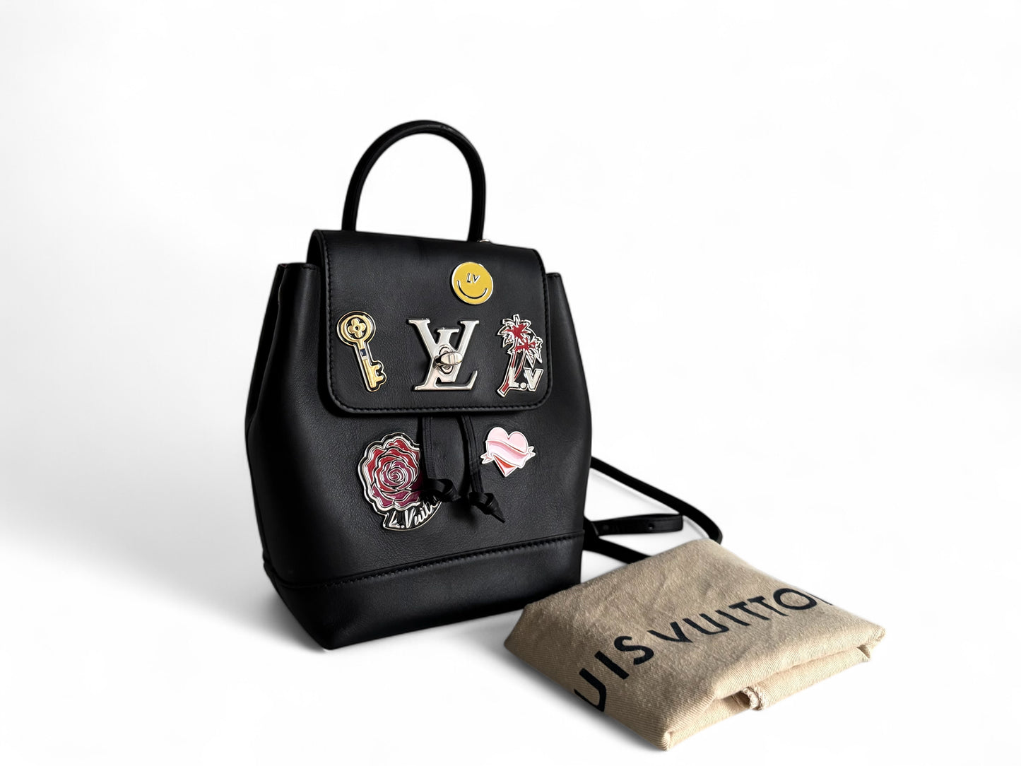 LOUIS VUITTON My Lockme Mini Pins Leather Backpack