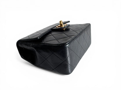 CHANEL Lambskin Mini Flap Chain Handle Bag