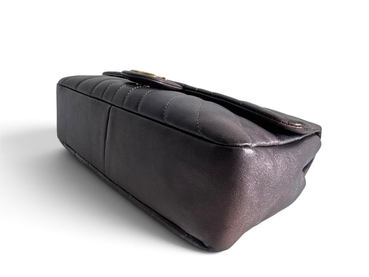 CHANEL Metallic Calfskin Degrade East West Flap