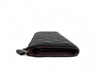 CHANEL Lambskin Quilted Large Gusset Zip Around Wallet