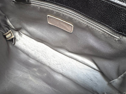 CHANEL Black Quilted Caviar Leather Pocket in the City Flap Shoulder Bag