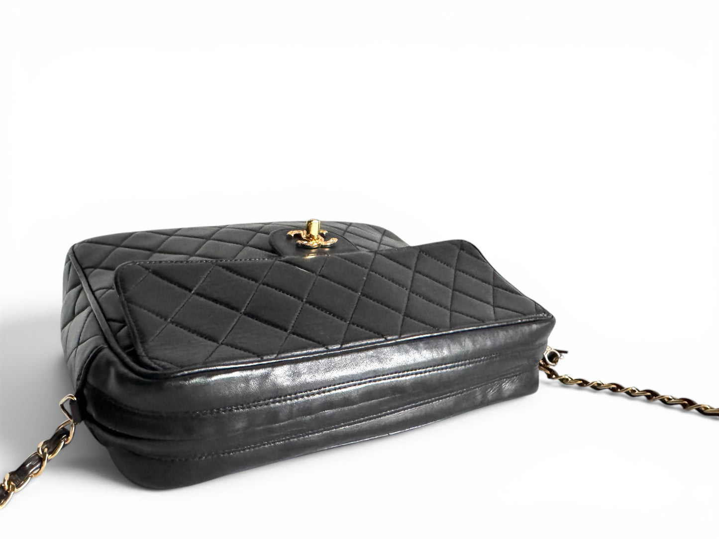 Chanel Lambskin Quilted Flap Camera Tassel Case