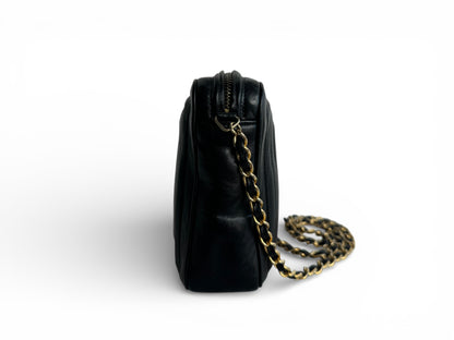 Chanel Black Lambskin CC Tassel Camera Bag